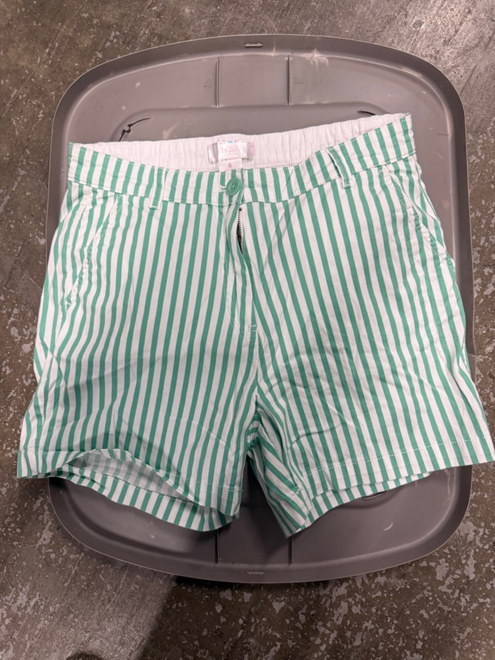 Striped Green & White Women’s Bermuda Shorts